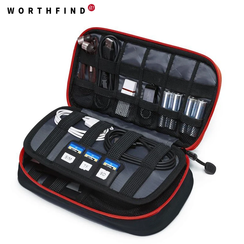 WORTHFIND New Travel Bags Data Cable Practical Earphone Wire Storage