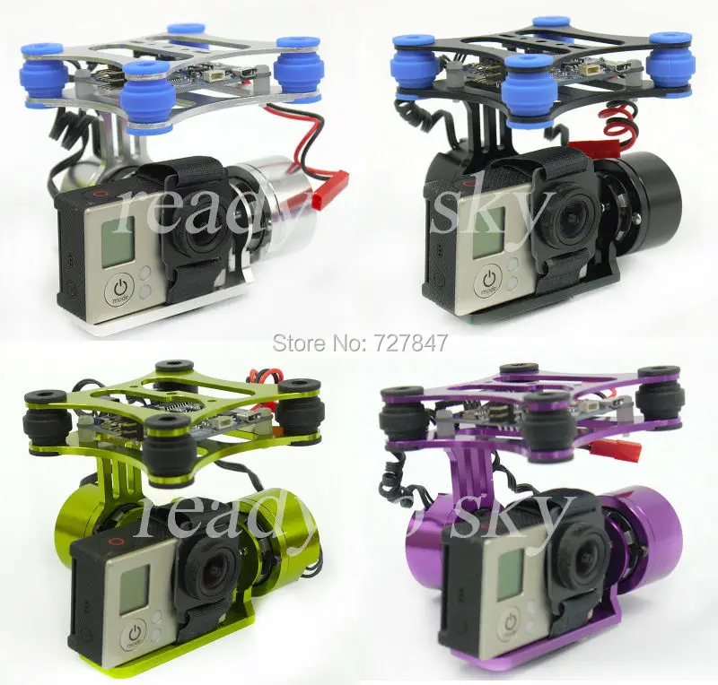 CNC FPV Quadcopter BGC 2 Axis Metal Brushless Gimbal W/ Controller For GoPro 3 Camera DJI Phantom 1 2 Walkera X350 Pro