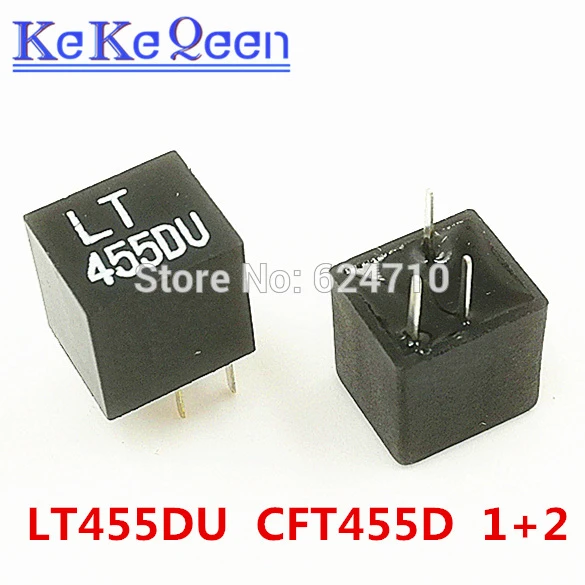 LT455DU CFT455D LT455DU LT455EU LT455FU LT455GU 1+ 2 DIP-3 CFT455D CFT455E CFT455F CFT455G 455K Керамика фильтр для общения Сигнальное реле - Габаритные размеры: LT455DU CFT455D
