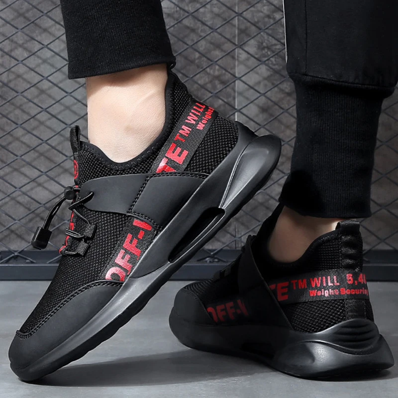 Mesh Men Casual Shoes Slip-On Black Men Shoes Light Comfortable Breathable Walking Mans Footwear Soft Adult Male Flats Sneakers