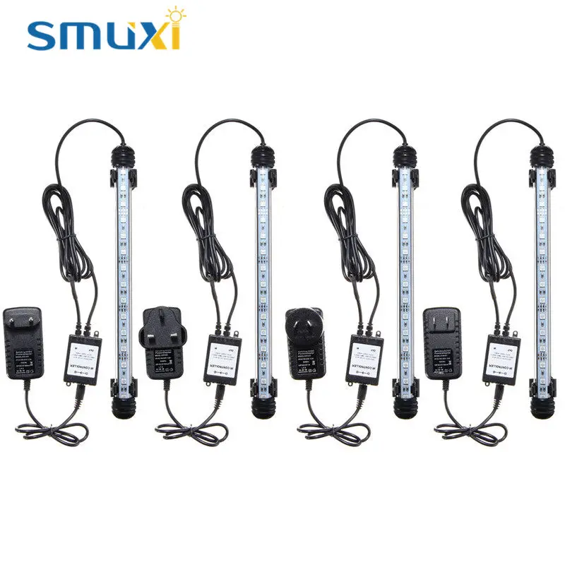 

Smuxi RGB Fish Tank Air Curtain LED Light Tube Submersible 18/28/38/48/53CM Bar Light Aquarium LED Lamp with Remote AC110-240V