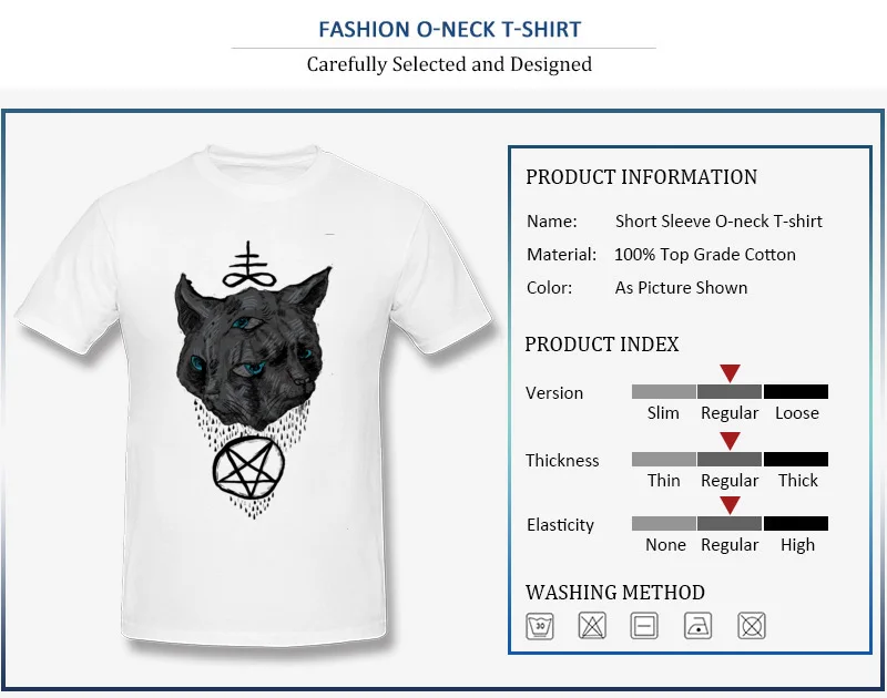 Men's Tops T Shirt Funky Funny T Shirts 100% Cotton O Neck Short Sleeve Crazy Janus Satan Cats Clothing Shirt Top Quality Janus Satan Cats