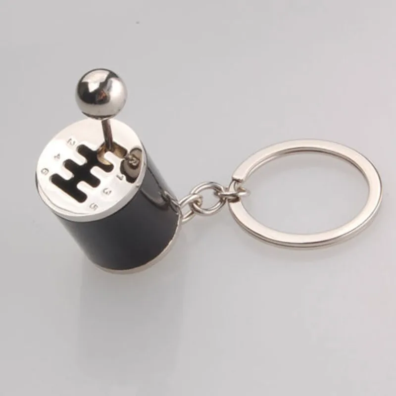 

Metal 6-Speed Removable Car Gearbox Gearshift Maual Shifter Knob Turbo Keychain Key Ring Keyfob Holder for honda bmw audi toyota