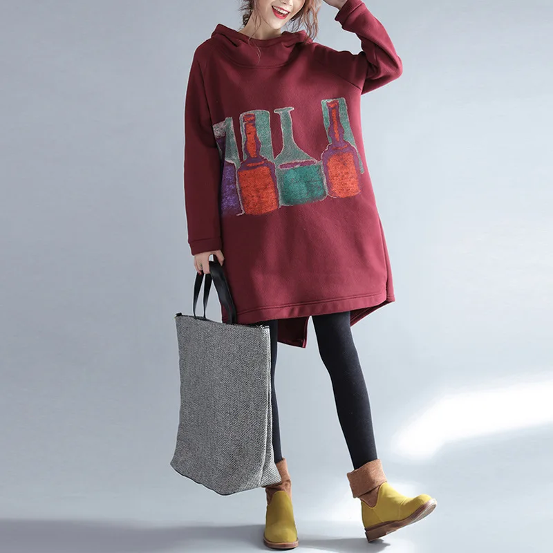 Johnature Women Print Pullover Sweatshirts 2018 Autumn New Long Sleeve...