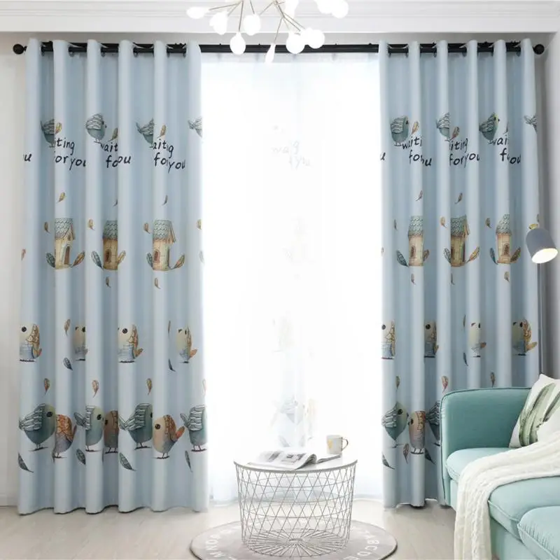 1 шт. любовь птица Печатные полузатемненные шторы для домашних окон декоративные шторы