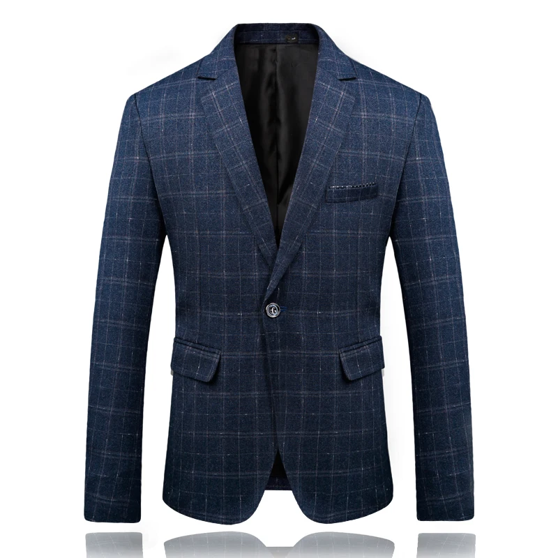 

Suit men's spring plaid suit youth single-piece slim coat large size S-3XL work banquet various occasions business casual blazer