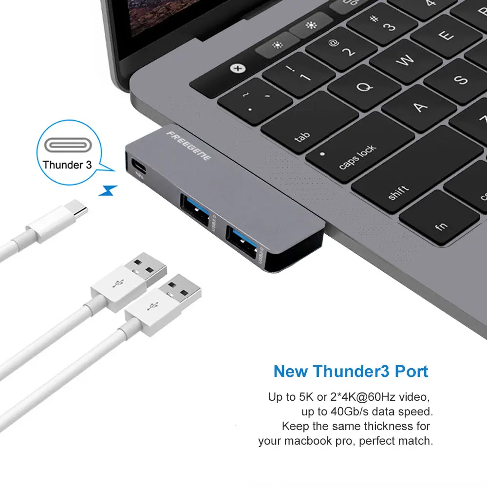 Алюминиевый USB C концентратор с TF/SD кард-ридером 2 USB 3,0 порт type C разветвитель адаптер для Macbook Pro 13 15 USB-C питания