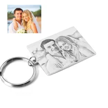 Индивидуальный подарок для свадьбы, свадебный подарок жениха и невесты, пользовательский фото брелок, выгравированный дата на другой стороне брелок