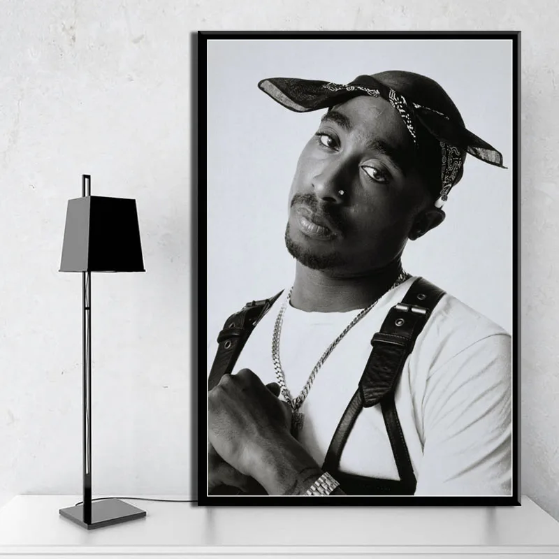 P119 Tupac Shakur 2PAC Outlaw Rap музыкальный Рэппер звезда хип хоп Искусство Живопись Шелковый