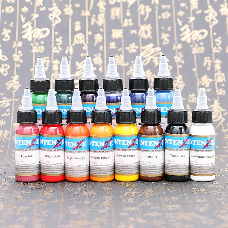

10pcs 30ml Professional Tattoo Ink 14 Colors Set 1oz 30ml/Bottle Tattoo Pigment Kit Fashion Makeup cosmetics Tools