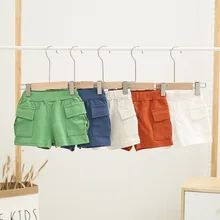 Летние детские шорты; хлопковые шорты для мальчиков и девочек; брендовые шорты для малышей; Детские шорты с карманами; спортивные штаны; одежда для малышей