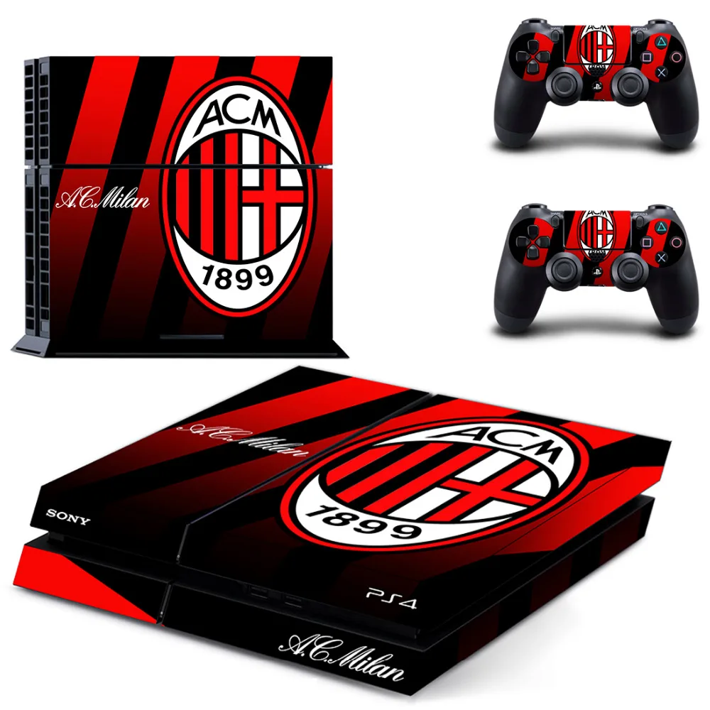 

AC Milan Football Team PS4 Skin Sticker Decal For Sony PlayStation 4 Console and 2 Controllers PS4 Skin Sticker Vinyl