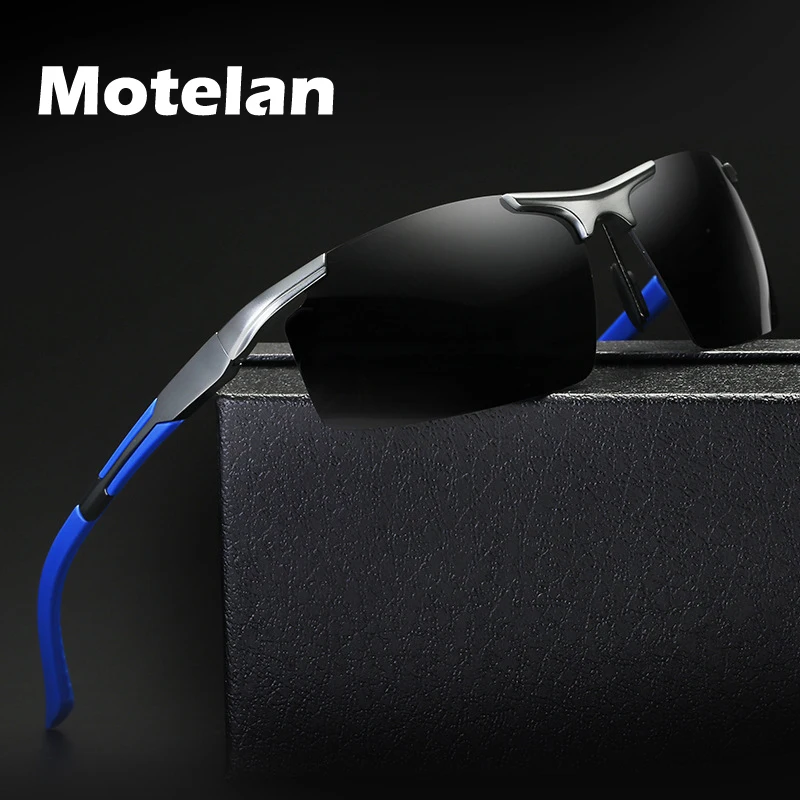 

2019 New Mens Polarized Rimless Aluminum Sunglasses for Driving Polarised Fashion Eyewear Oculos UV400 Sun Glasses 8127