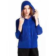 Модное пальто с капюшоном, новое, статическое, цветное, популярное, уличное, короткое пальто MIYAKE, пальто