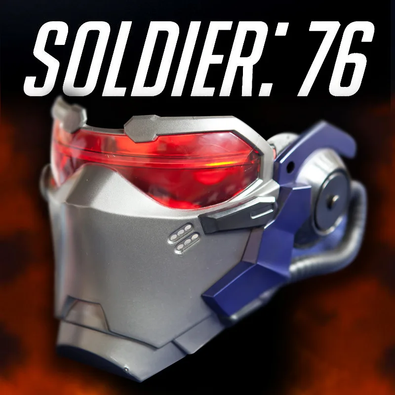 Солдат 76 Косплей Маска ABS светодиодный маска с подсветкой косплей реквизит Хэллоуин игровой плеер Набор масок подарок без батареи