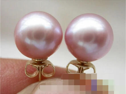 

hot sell new - free shipping 00368 round lavender AKOYA freshwater pearl earring