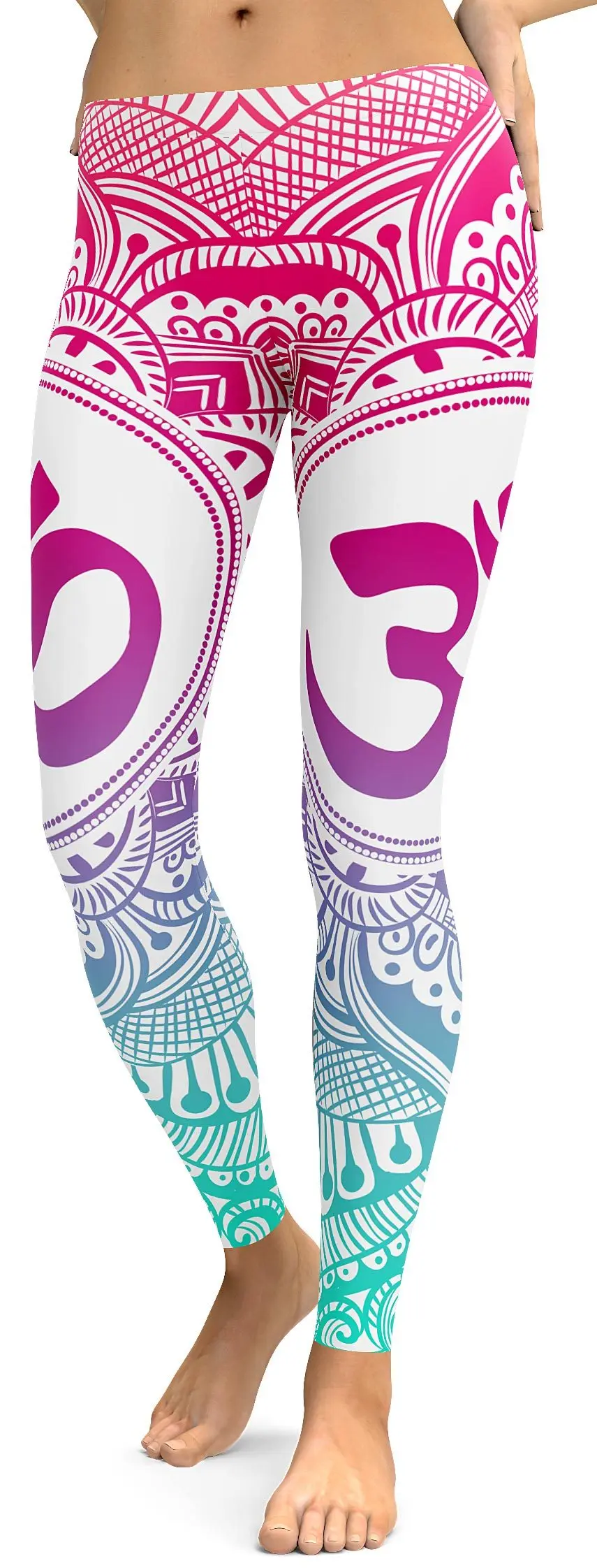 pink blue OM Shanti mandala legging (1)