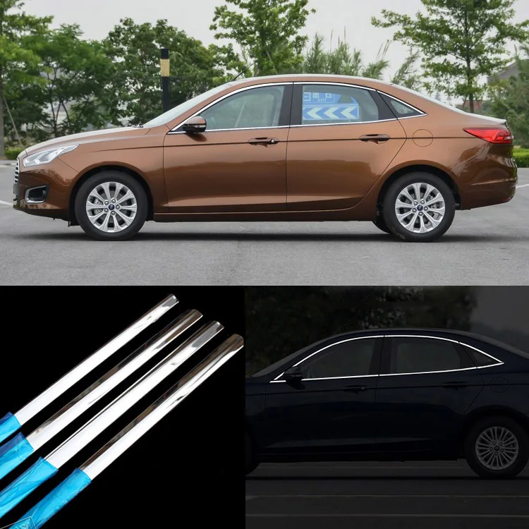 

12pcs Stainless Steel Door Window Frame Sill Molding Trim For Ford Escort 2015