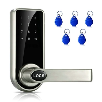 

Smart Touch Screen Electronic Door Lock Password, 5 Cards, 2 Keys, Digital Code ID Card Keyless Latch Bolt Lock