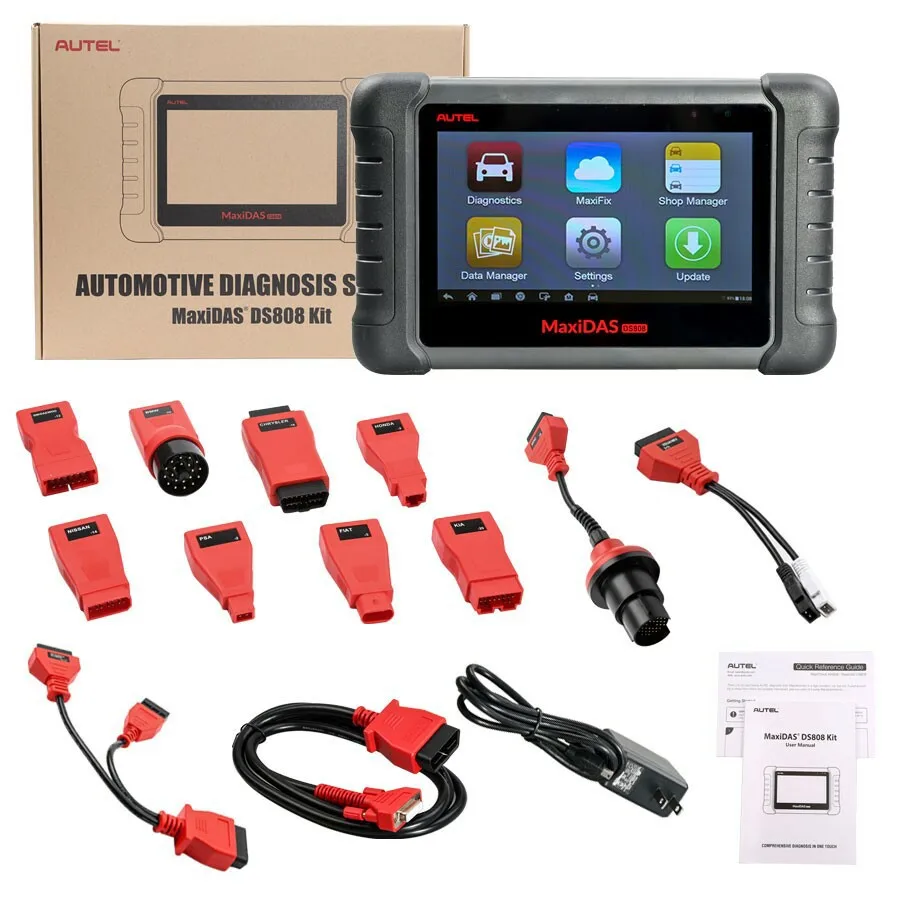 

2018 AUTEL MaxiDAS DS808 KIT DS808K Tablet Diagnostic Tool Full Set Support Injector Key Coding Better Than Autel Maxidas DS708