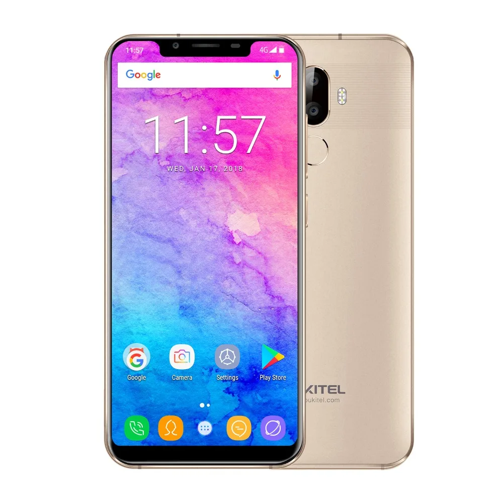 OUKITEL U18, 5,85 дюйма, полный дисплей, мобильный телефон MT6750T, четыре ядра, Android 7,0, 4 Гб ОЗУ, 64 Гб ПЗУ, 4000 мАч, смартфон с распознаванием лица, отпечатка пальца