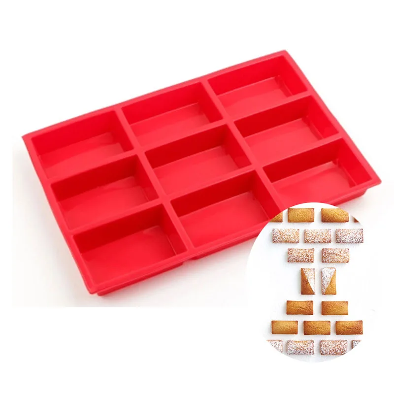 

9 Cavity Square Muffin Brownie Cake Silicone Baking Molds Handmade Soap Mold DIY Ice Tray Jelly Cake Candy Chocolate Moulds