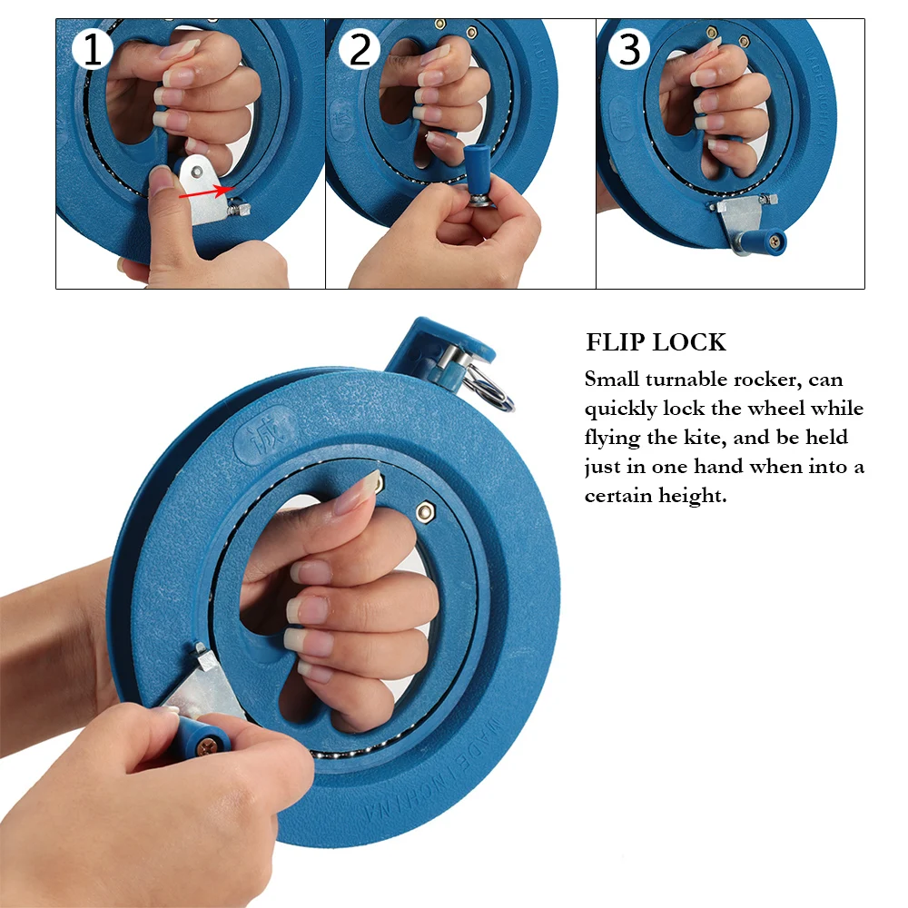

High Quality Outdoor Round Blue Grip Plastic ABS 16/18cm Kite Reel with String Outdoor Fun&Sports Beach Flying Kites&Accessories