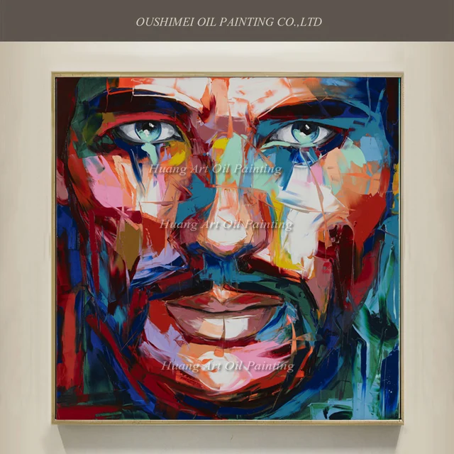 New pop art hand painted famous people portrait oil painting on canvas abstract knife human face New pop art hand painted famous people portrait oil painting on canvas abstract knife human face