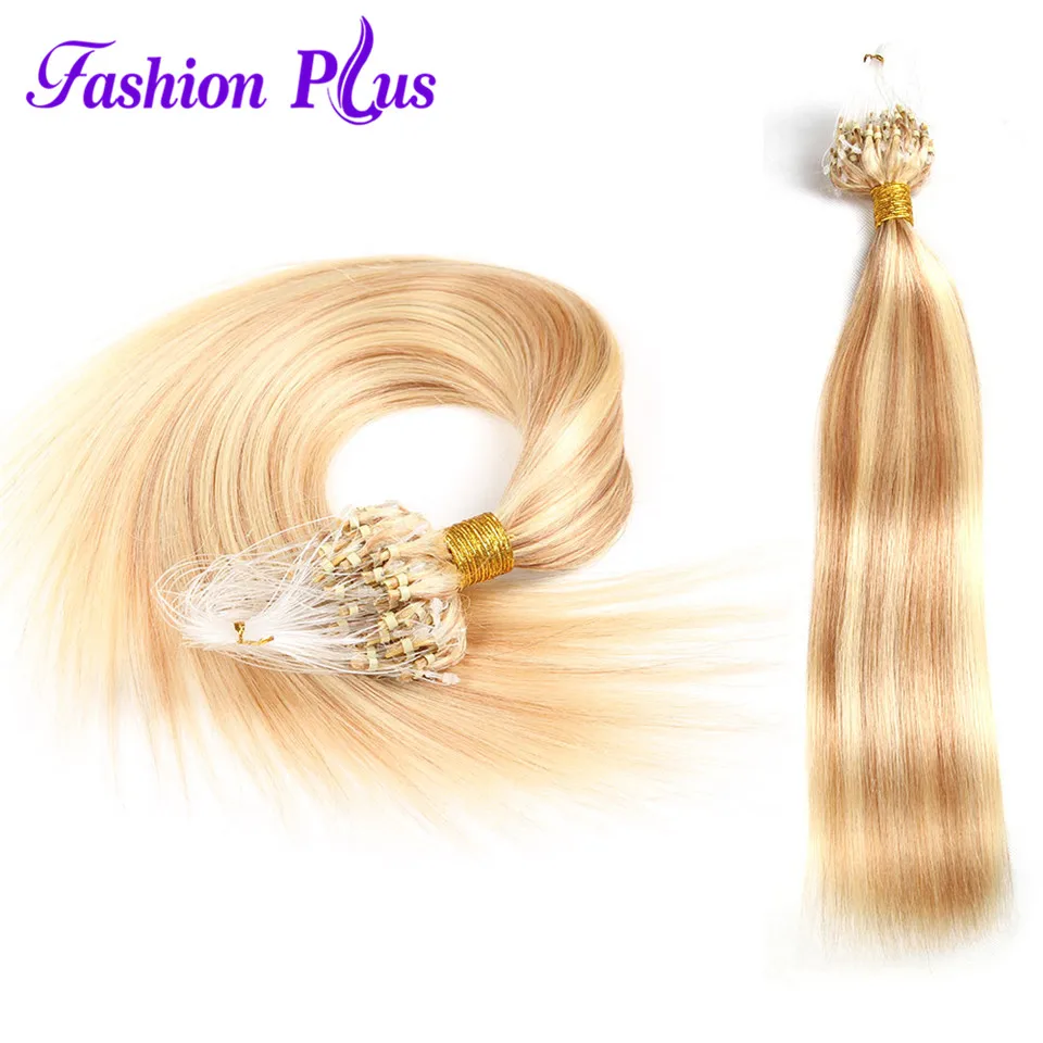 

Fashion Plus Micro Loop Hair Extensions Human Hair Extension With Rings Colored Strands 1g/strand100g Micro Ring Hair Extensions
