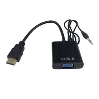 Mini HDMI Male to VGA Female Converter Adapter Vedio Connector  + 3.5 mm Stereo Audio Cable For  PC 1080P HDTV For Orange Pi