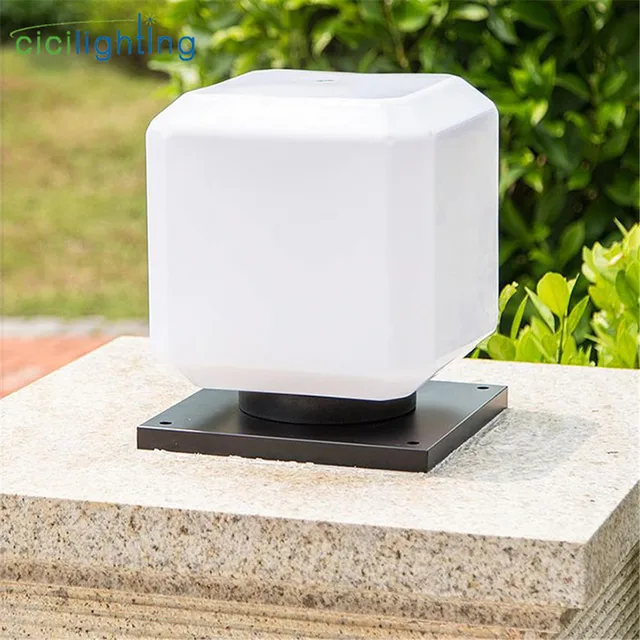 outdoor pillar lights square modern minimalist e27 outdoor pillar lighting black square base white shade outside yard post lamp entrance outdoor pillar lights square modern minimalist e27 outdoor pillar lighting black square base white shade outside yard post lamp entrance