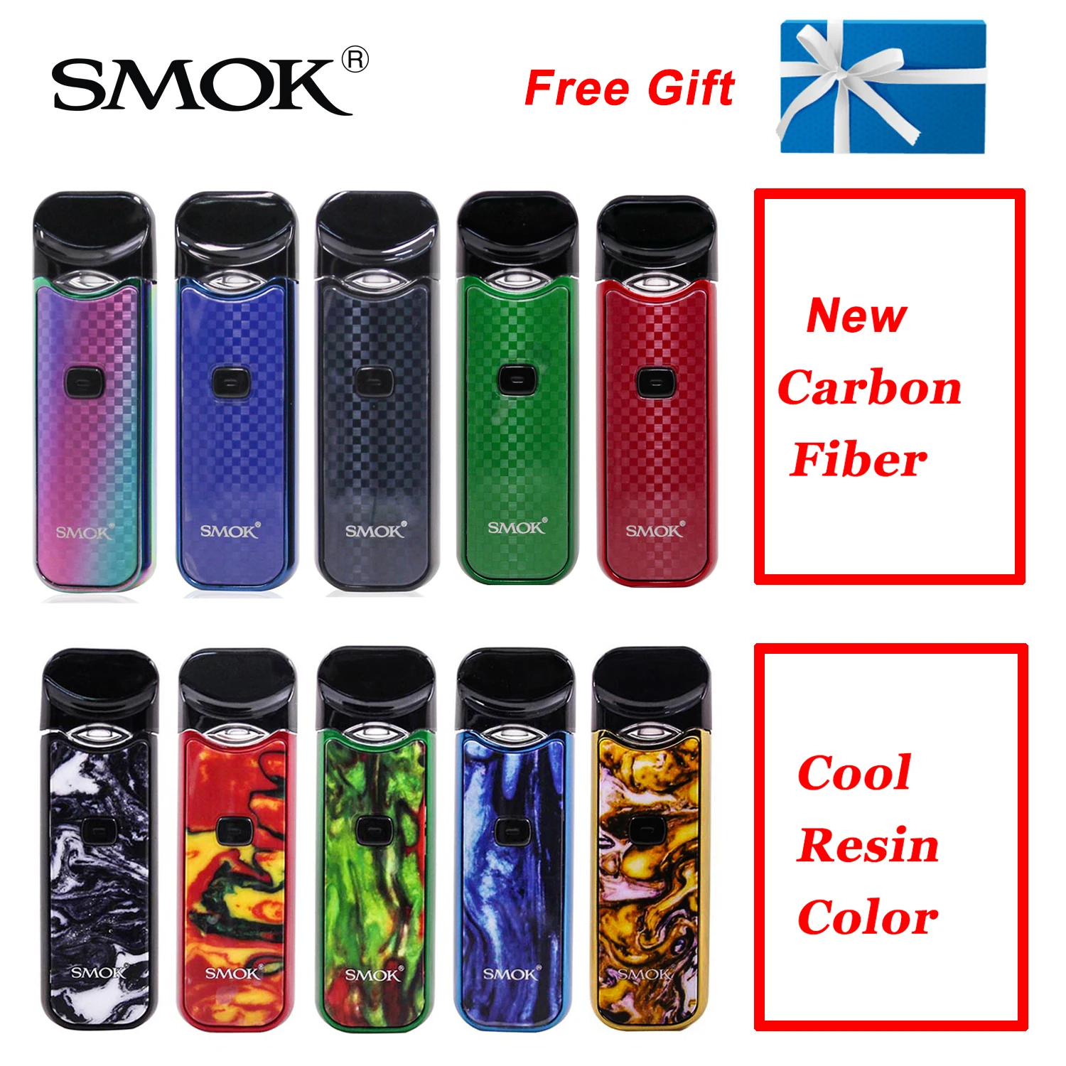SMOK Nord комплект из углеродного волокна Pod Vape керамическая сетка спиральная