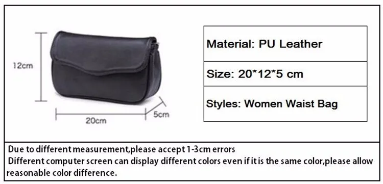 Jiessie& Angela Hot Sale Women Belt Bag High Quality Pu Leather Waist Packs Portable Women's Waist Bags