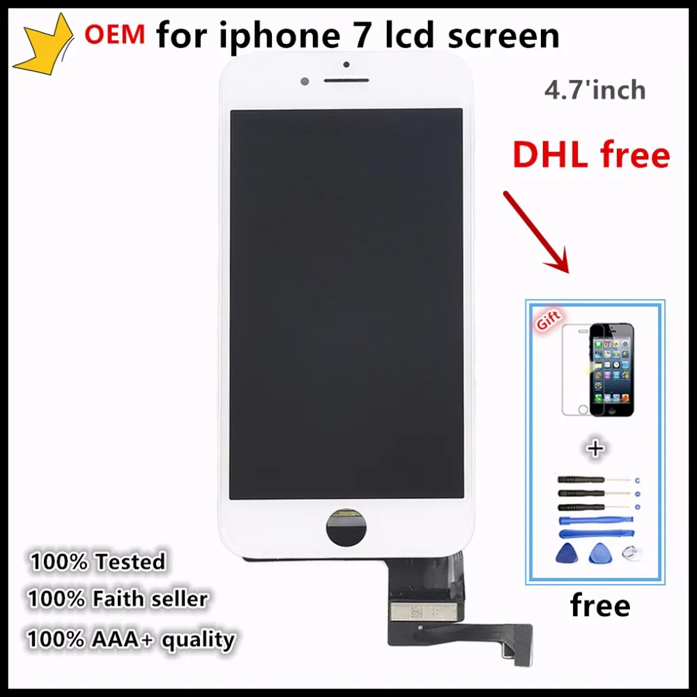 

3pcs/lot 4.7" White&Black OEM quality for iphone 7 Replacement Screen LCD No Dead Pixel Display with  Touch Digitizer Assembly