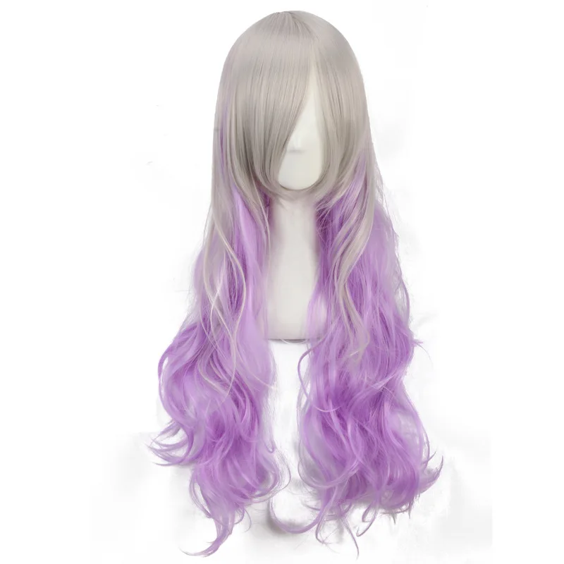

ccutoo 70cm Long Wavy Multi-Color Synthetic Hair High Temperature Fiber Full Hairpiece Cosplay Wigs Women's Party Wigs