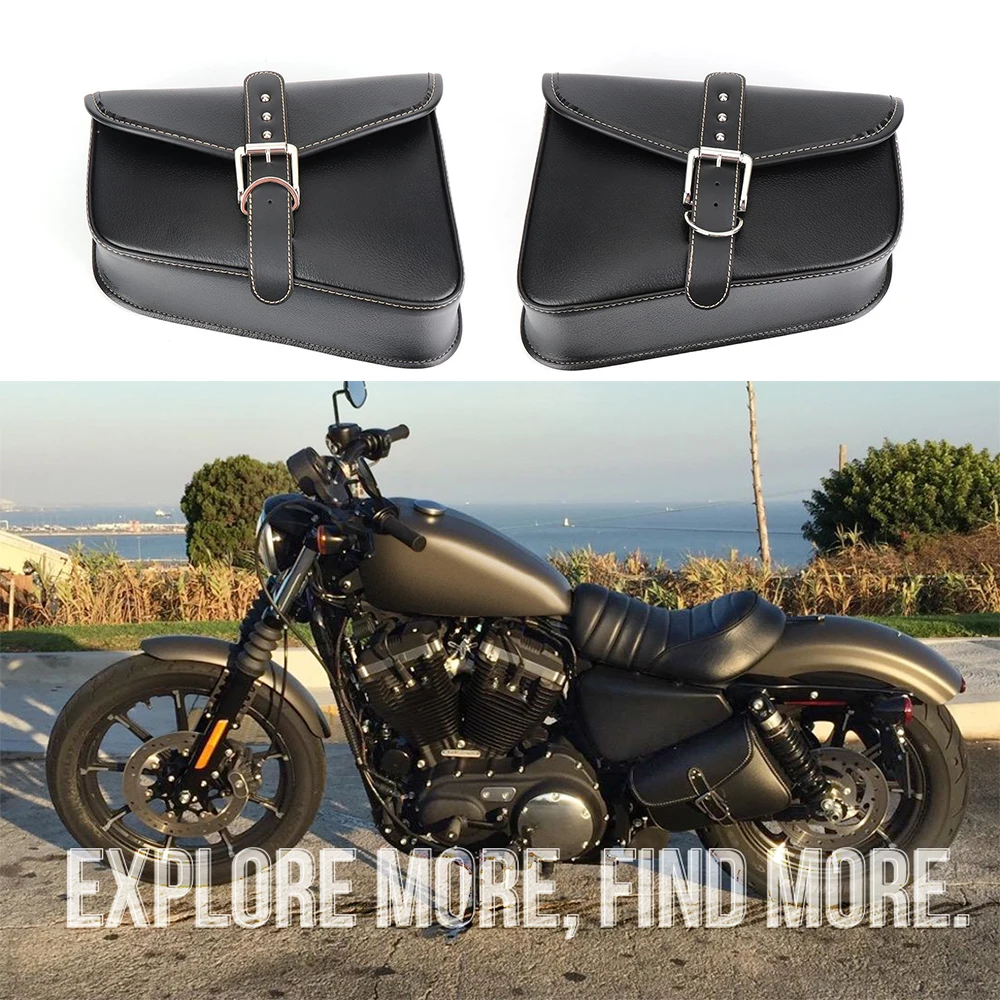 Us 21 25 15 Off 2x Motorcycle Saddle Bags Pu Leather Swingarm Bag Saddlebags Side Tool Bags Storage For Hl Sportster 883 1200xl Waterproof On