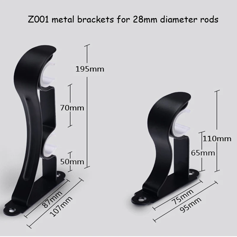 

New design full handpaint quality metal brackets for 25+25mm(1-IN)&28+28mm(1-1/8 -IN)Diameter double rods /poles