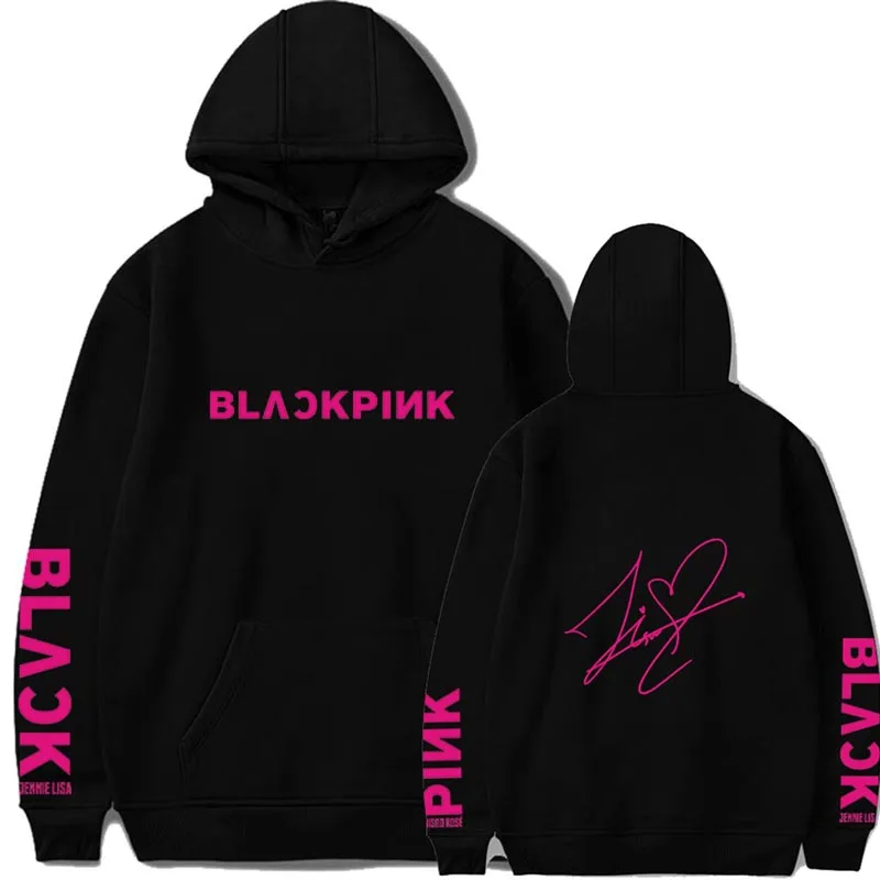 KPOP Корейская мода Blackpink JISOO Jennie Kim Rose хлопковые толстовки с фирменным принтом шляпа одежда пуловеры толстовки