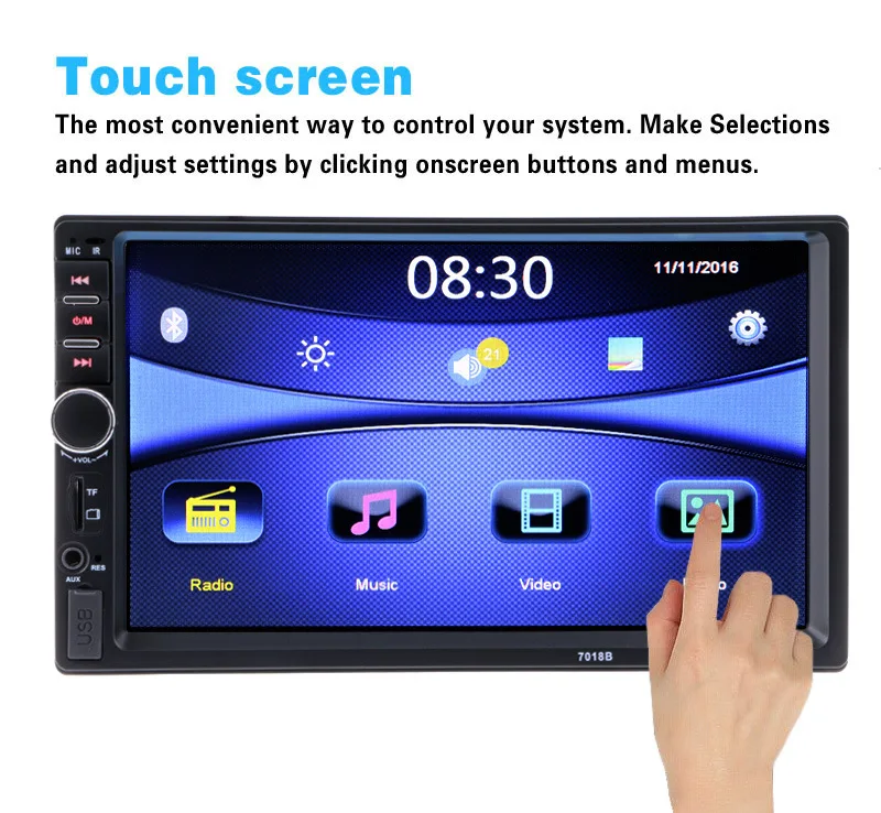7 дюймов OLED цветной экран HD автомобиль MP4 MP5 плеер Bluetooth Hands-free Авто MP5 плеер обратный приоритет fm-карта радио дисплей