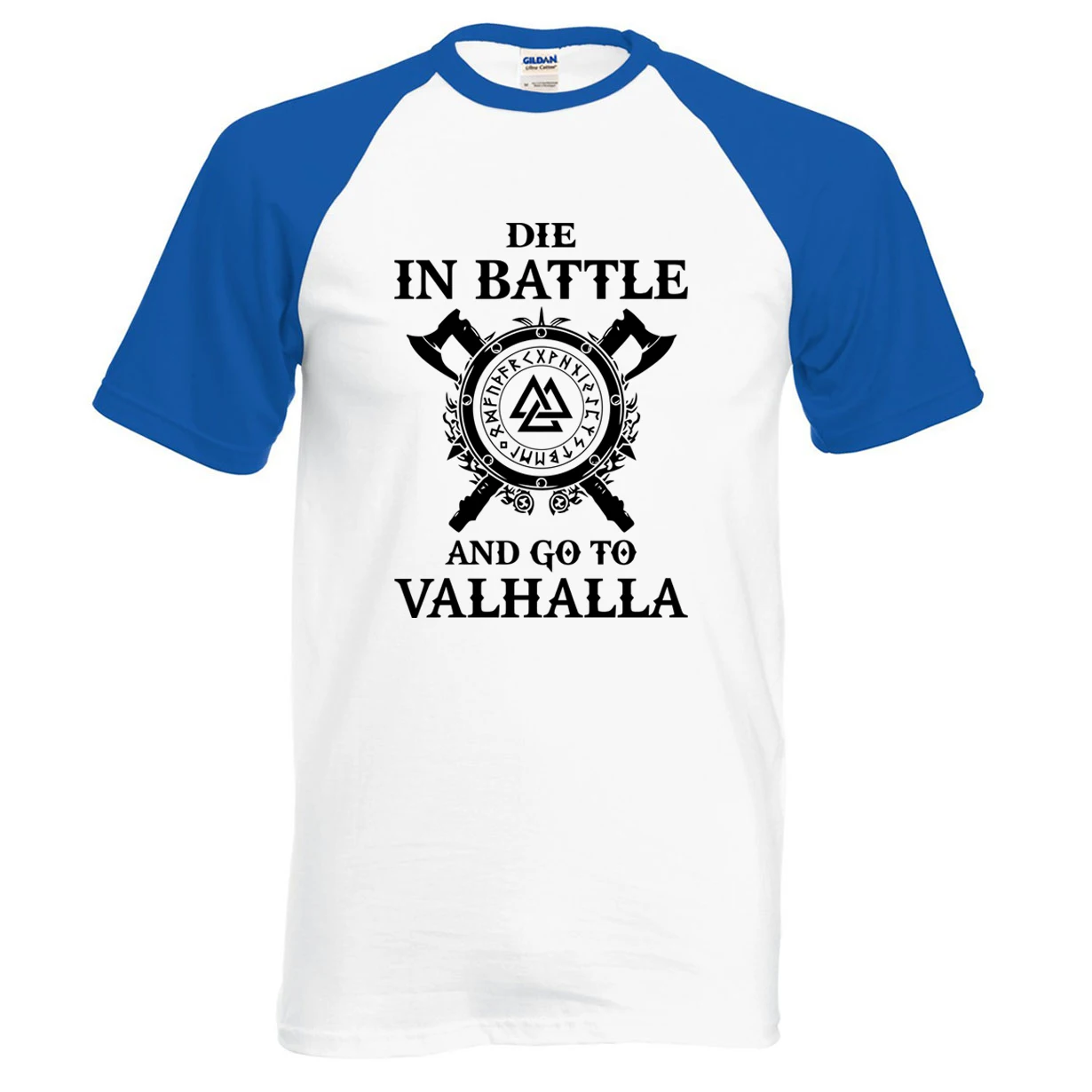 Die In Battle And Go To Valhalla tv Show Viking, мужские футболки, хит лета, реглан викингов, футболка, хлопок, Camisetas Hombre