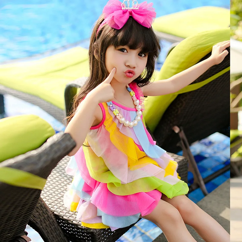 Girls Dresses Summer Fabal Baby Kids Girls Summer Sleeveless Beach Sundress Star Stripe Party Dress