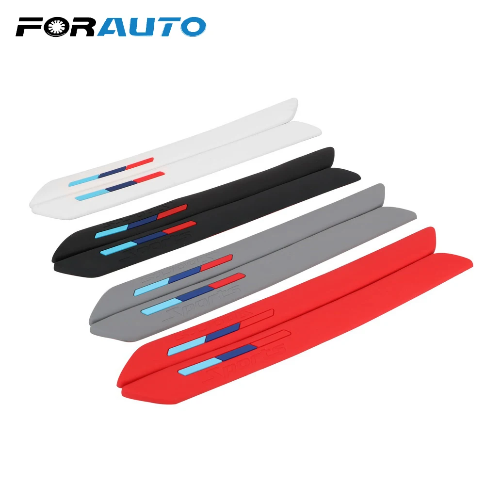 

FORAUTO Bumper Crash Protective Guard Bar Styling Moulding 2pcs Edge Corner Strips Car Anti-collision Strip Anti-Scratch Sticker
