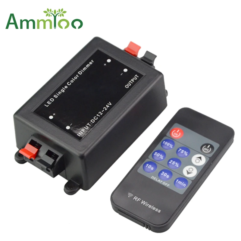 AmmToo RF Wireless Remote Controller 11key 12-24V LED Light Single Color Dimmer For 5050 3528 Led Strip Lamp | Освещение