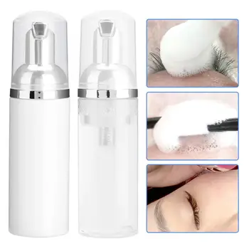 

60m Eyelash Foam Cleanser Silver Pump Head Eyelash Grafting Eyelash Cleaning Mousse Portable Non-irritating Clean Makeup Eyelash
