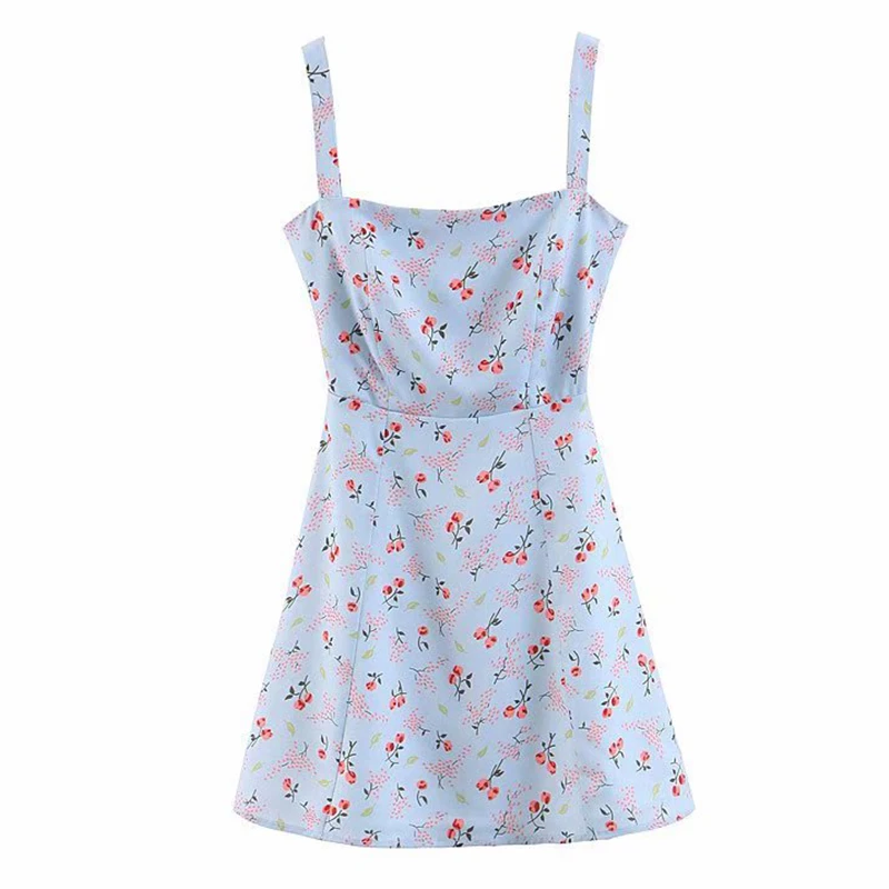 Women's Clothing Dress 2019 Blue Print Seaside Slash Neck Resort Beach Dress Ms Summer Street Sexy Leisure Temperament Clothing