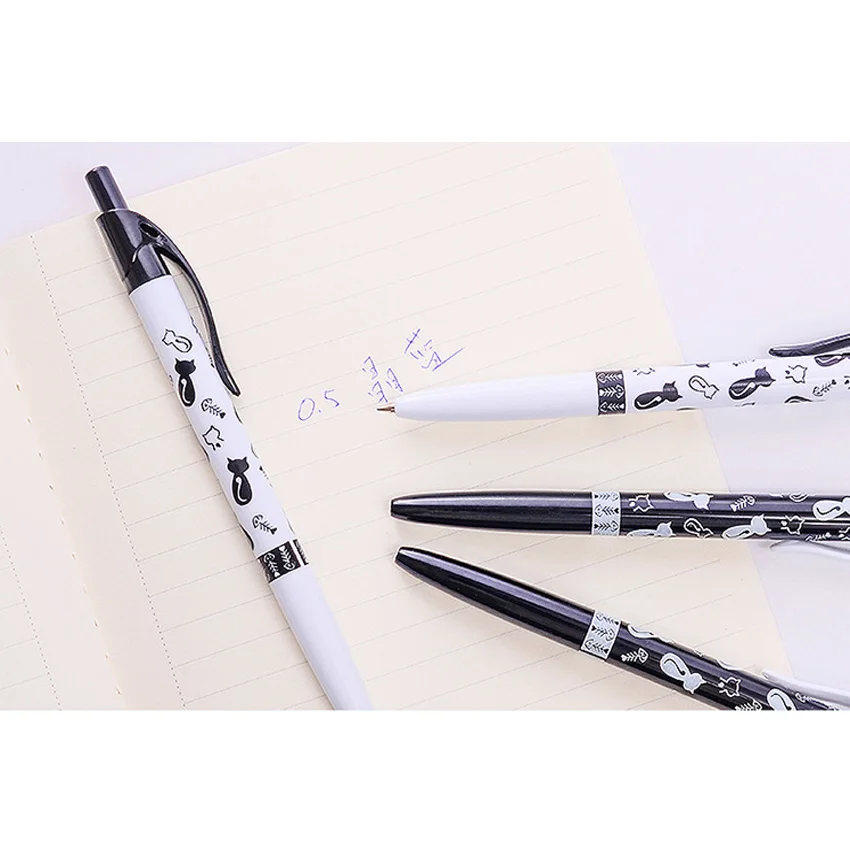 1pcs/lot Cute Black and White Cat Cartoon Ballpoint Pen Writing ballpoint pen School Office supplies 0.5mm