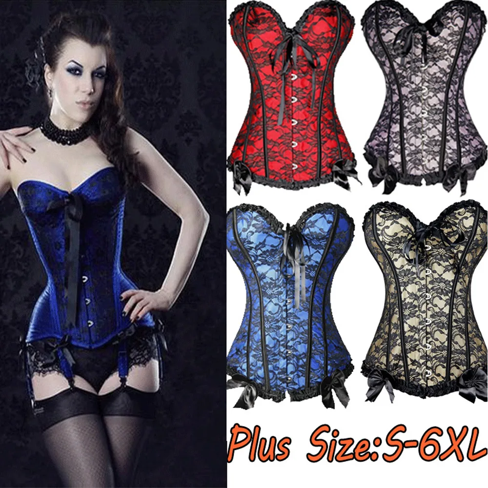 

Women Sexy Corset Underbust Waist Cincher Corsets Black White Red Gothic Corset Top Bustier Plus Size Corpete Corselet S-6XL