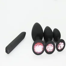 Black Silicone Anal Plug Jewelry Dildo Vibrator Sex Toys for Woman Man Prostate Massager Bullet Vibrador Butt Plug For Men Gays