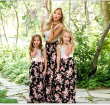 ZOGAA 2019 solid black-and-white mother daughter dresses striped patchwork sleeveless vestidos de fiesta de noche
