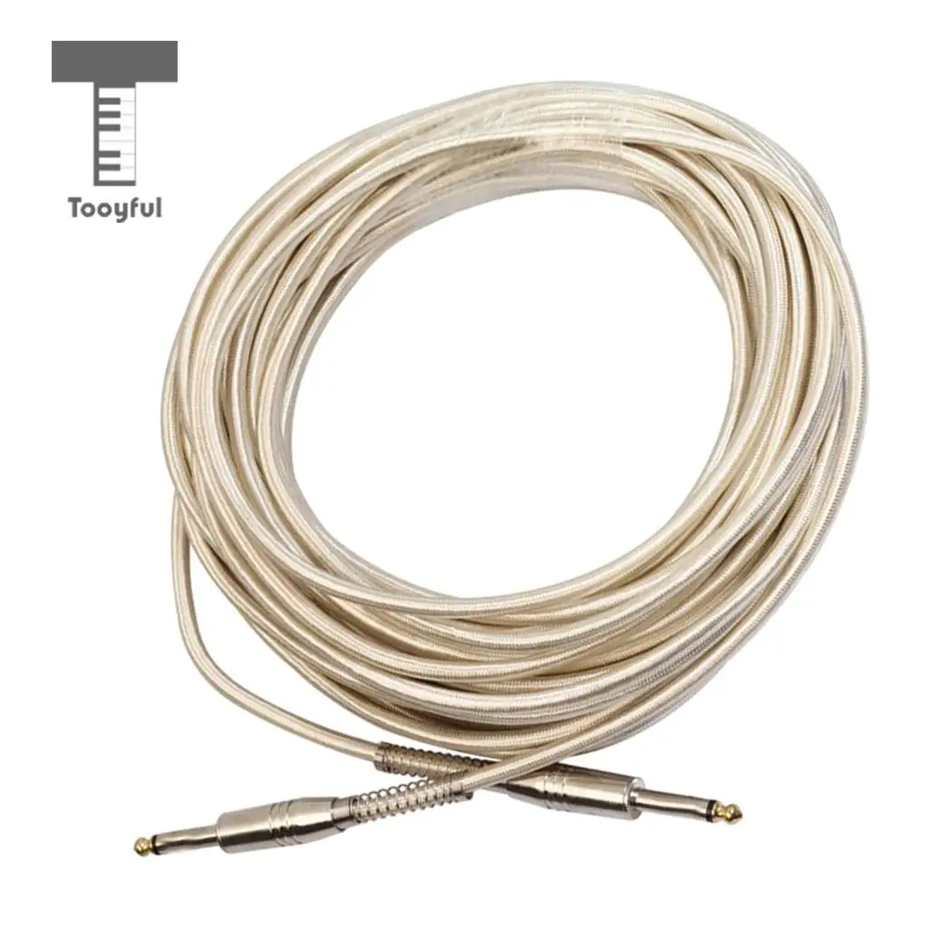 15m 1/4'' Jack 6.35mm Mono Male to Male Audio Cable for Electric Guitar